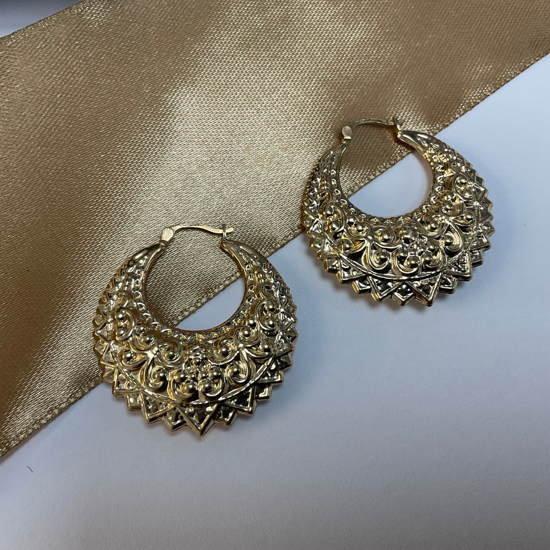 9ct Yellow Gold Creole Hoop Earrings