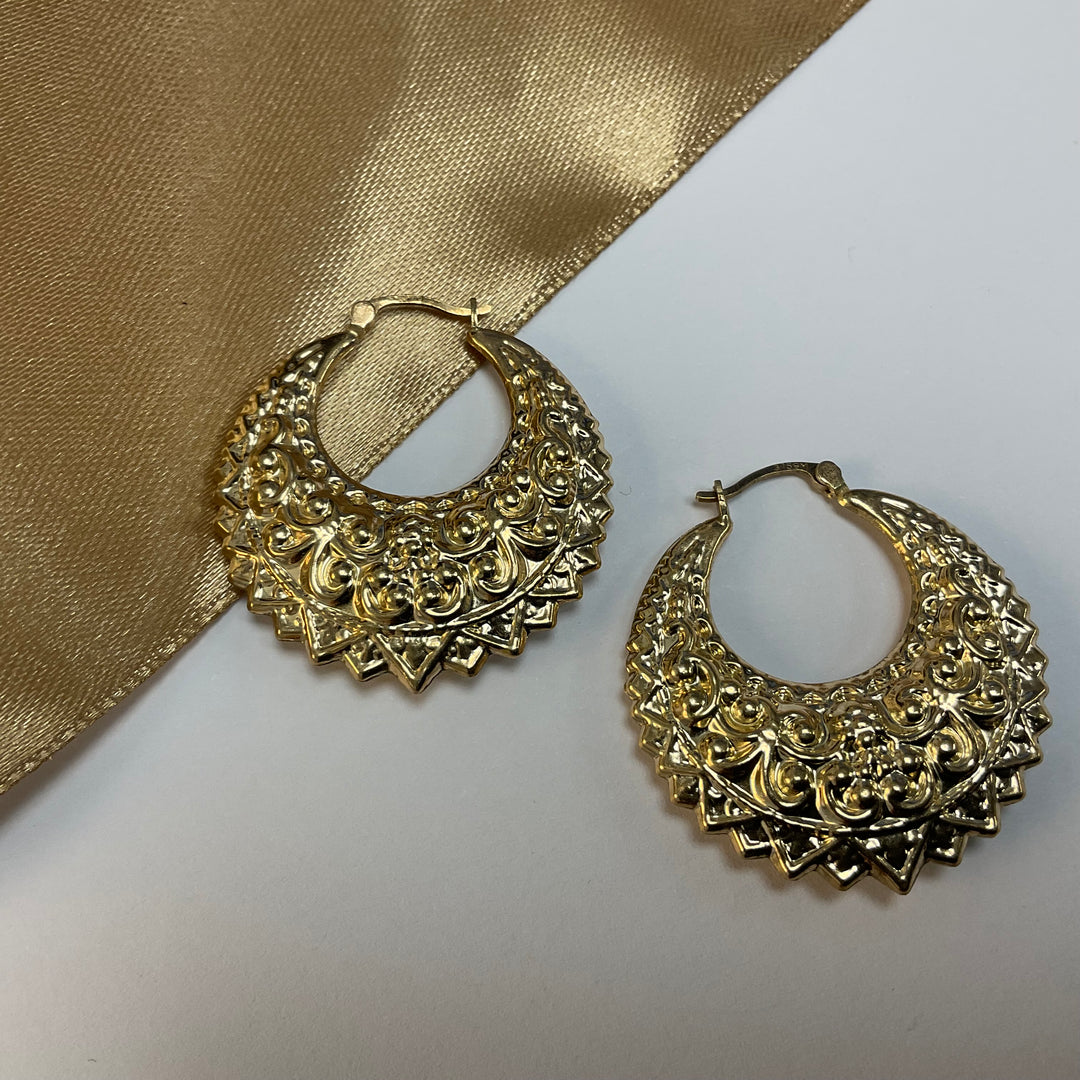 9ct Yellow Gold Creole Hoop Earrings