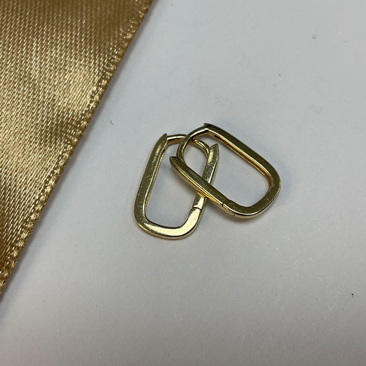 9ct Yellow Gold Oval Hoop Earrings