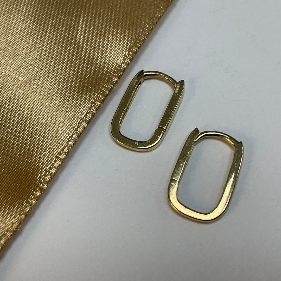 9ct Yellow Gold Oval Hoop Earrings