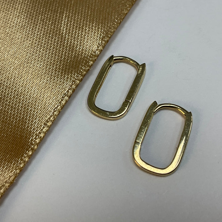 9ct Yellow Gold Oval Hoop Earrings