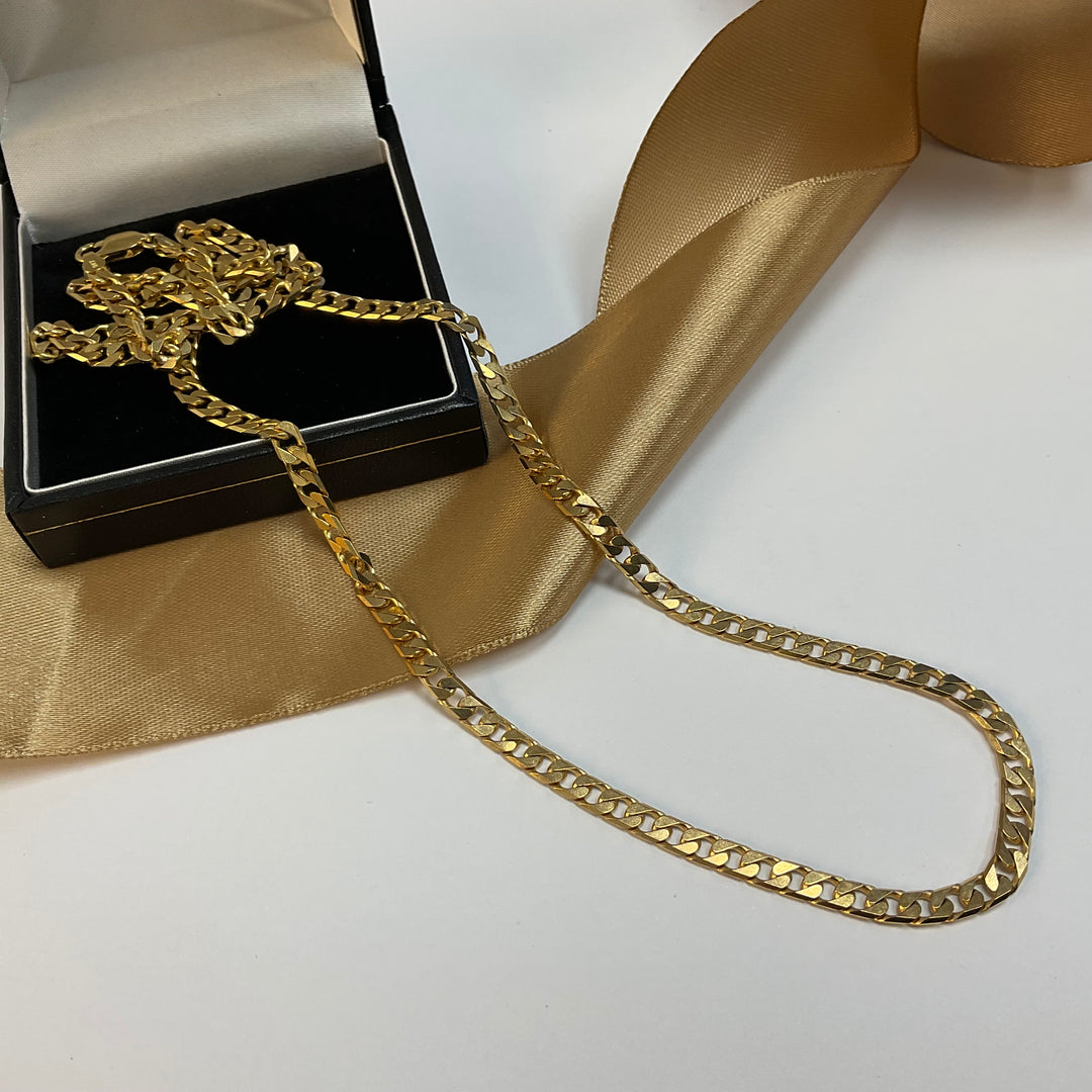 9ct Yellow Gold Curb Chain - 24 Inch