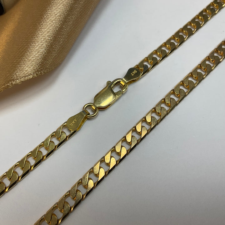 9ct Yellow Gold Curb Chain - 24 Inch