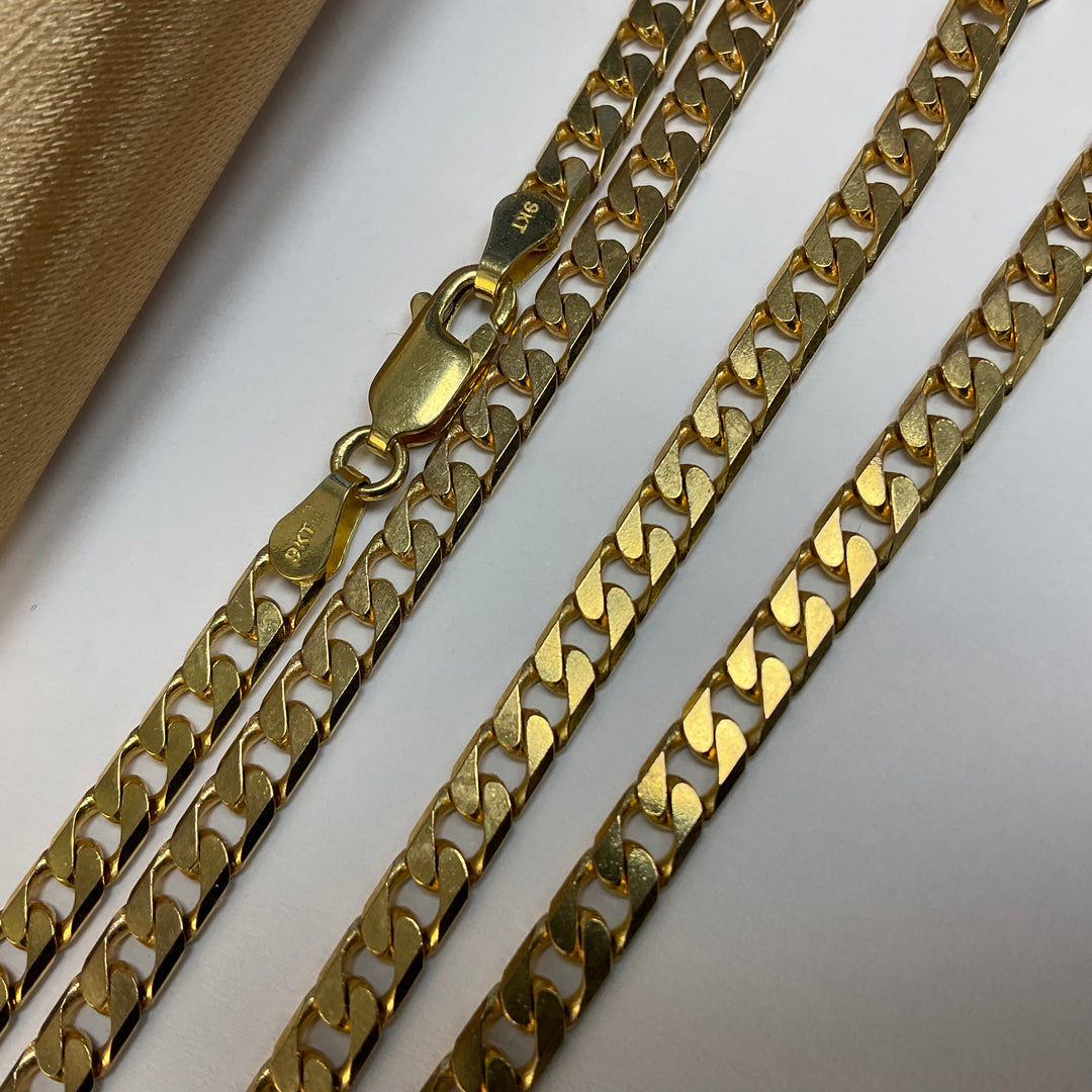 9ct Yellow Gold Curb Chain - 24 Inch