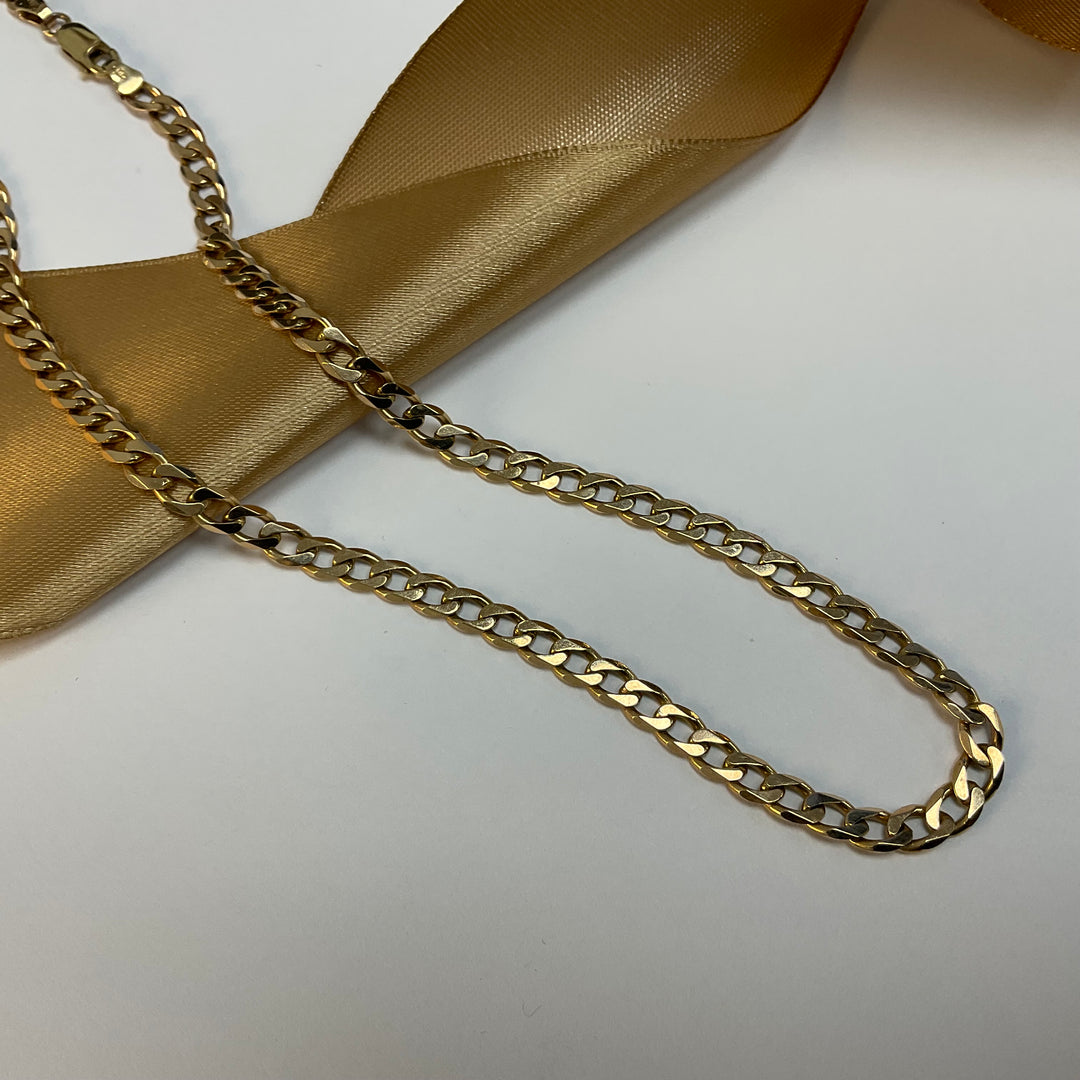 9ct Yellow Gold Curb Chain - 18 Inch