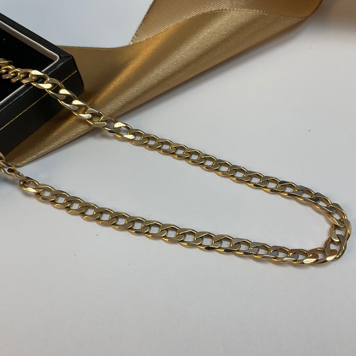 9ct Yellow Gold Curb Chain - 18 Inch