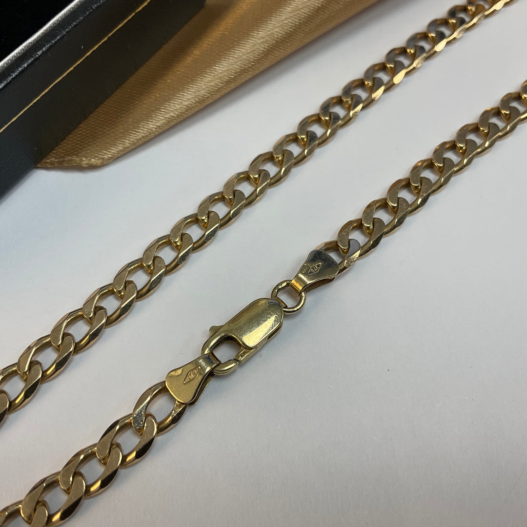 9ct Yellow Gold Curb Chain - 18 Inch