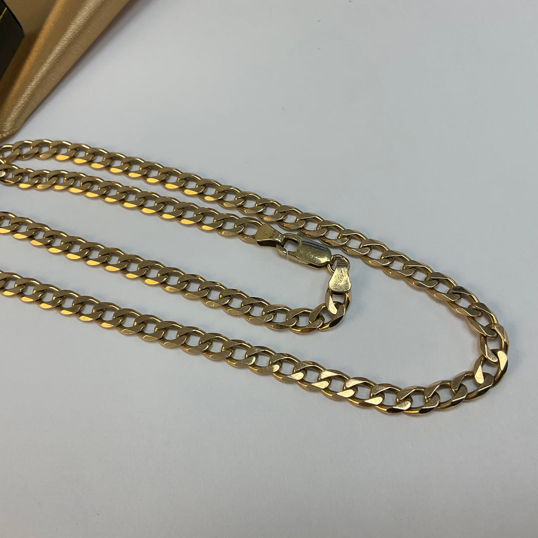 9ct Yellow Gold Curb Chain - 18 Inch