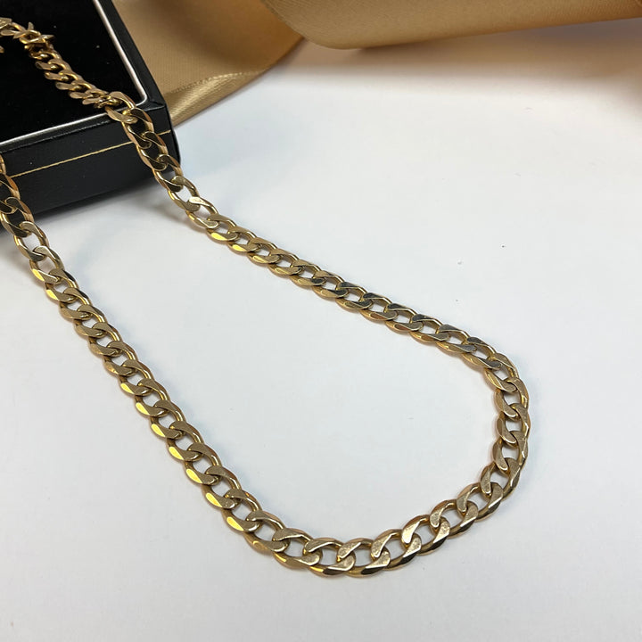 9ct Yellow Gold Curb Chain - 18 Inch