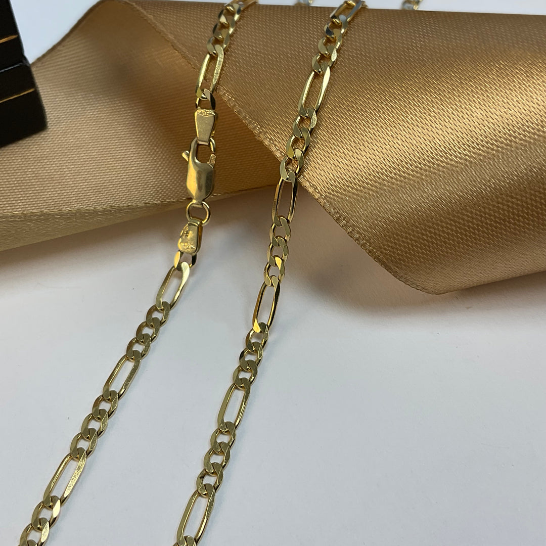 9ct Yellow Gold Figaro Chain - 22 Inch