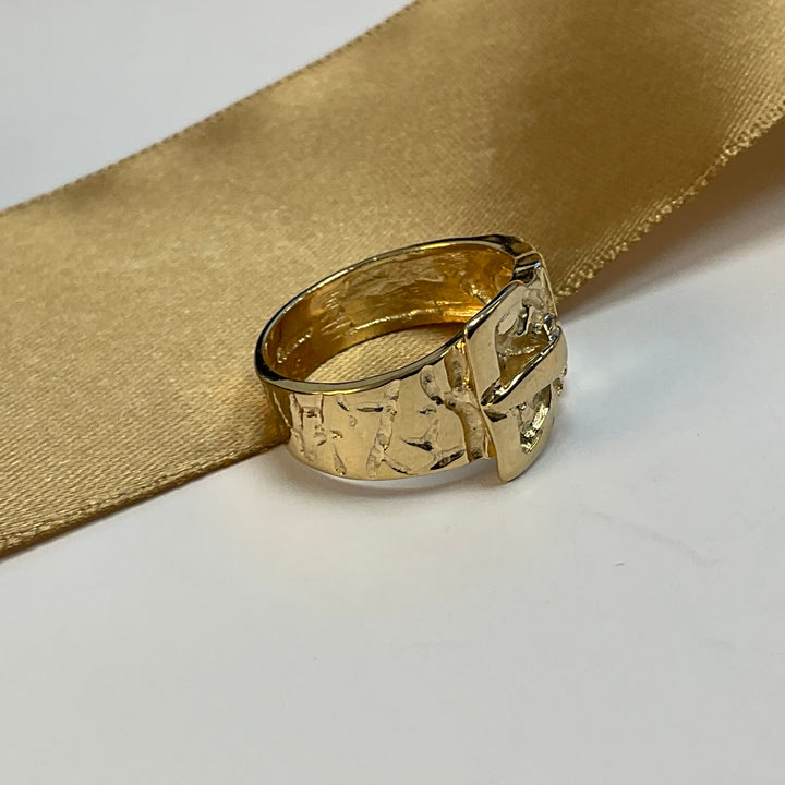 9ct Yellow Gold Buckle Ring Mans Ring