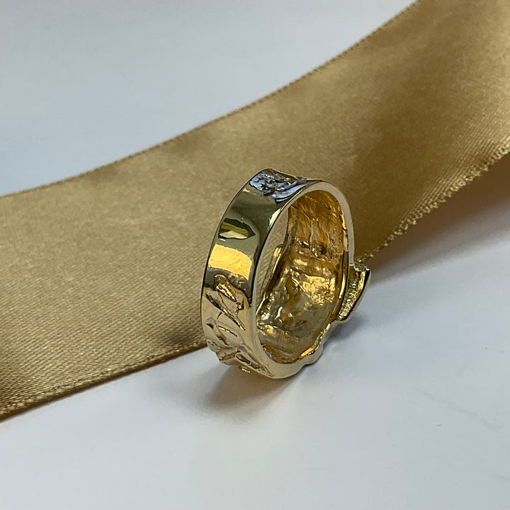 9ct Yellow Gold Buckle Ring Mans Ring