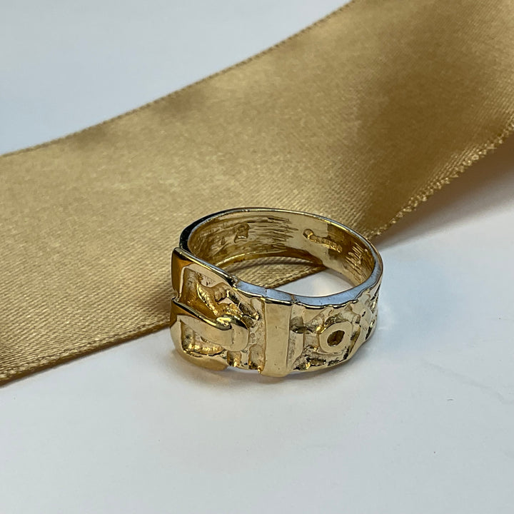 9ct Yellow Gold Buckle Ring Mans Ring