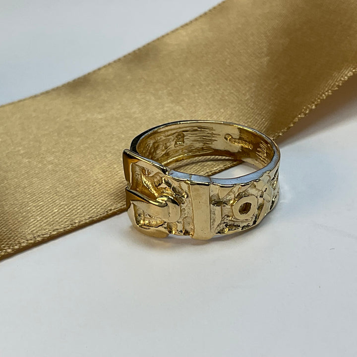 9ct Yellow Gold Buckle Ring Mans Ring