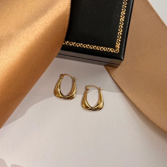 9ct Yellow Gold Teardrop Hoop Earrings