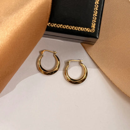 9ct Yellow Gold Faceted Hoop Earrings