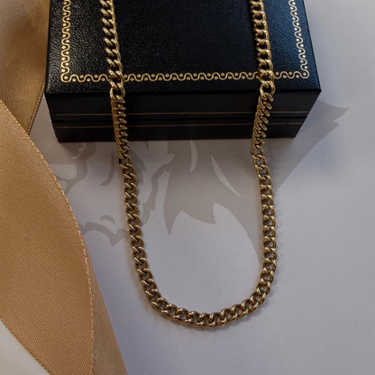 9ct Yellow Gold Curb Chain Necklace - 18Inch