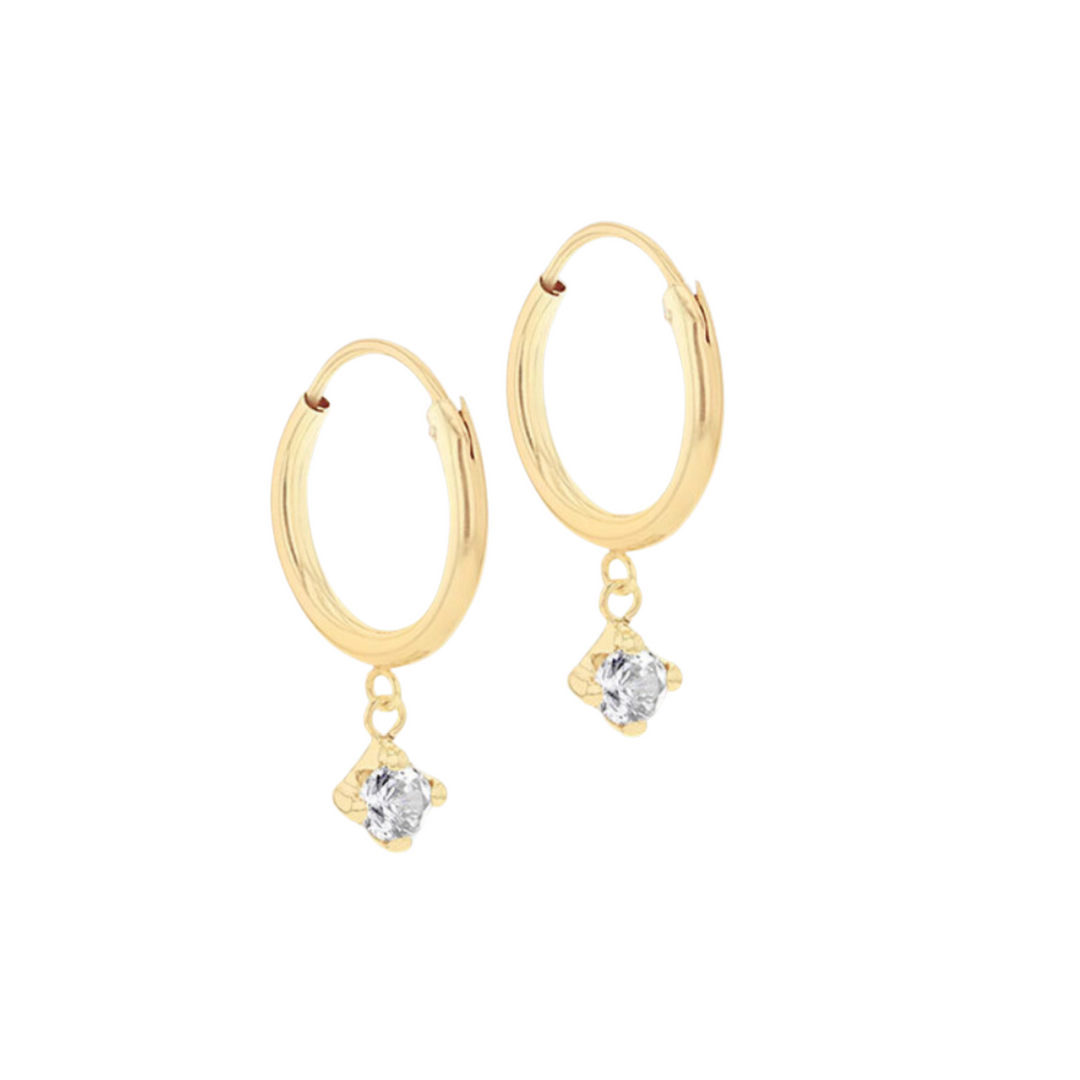 9ct Gold Fresh Water Pearl Hoops