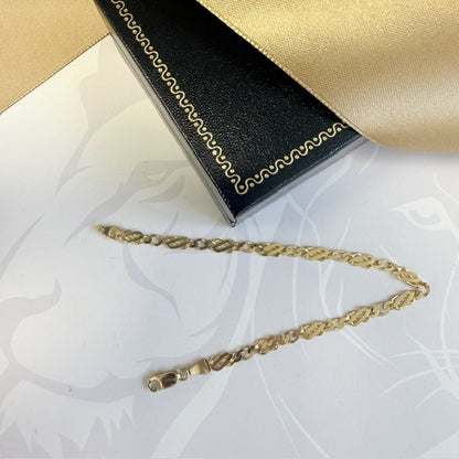 9ct Gold Mariner Bracelet Solid Gold - 7 Inch