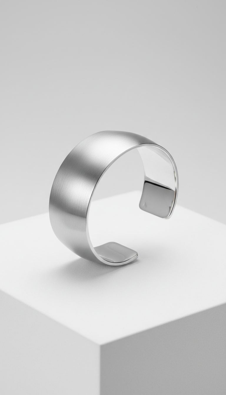 Platinum open cuff bracelet