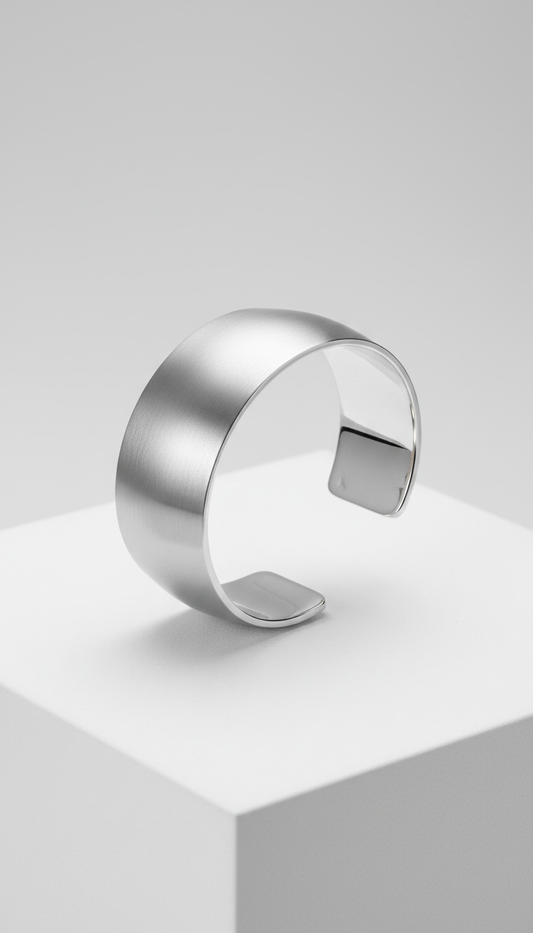 Platinum open cuff bracelet