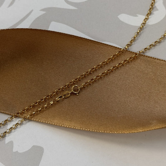 9ct Yellow Gold Fine Belcher Chain - 22 Inch