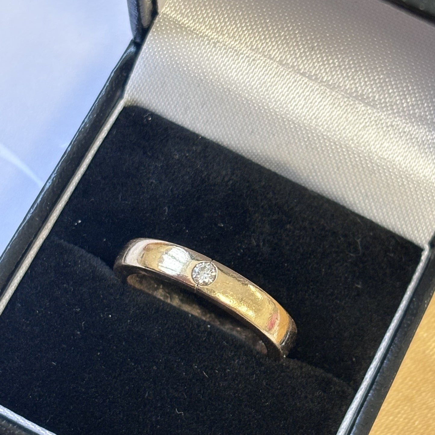 9ct Gold Single Diamond Flush Set Ring