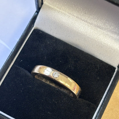9ct Gold Single Diamond Flush Set Ring