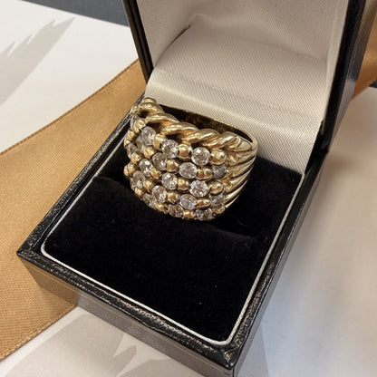 9ct Yellow Gold Cubic Zirconia Keeper Ring