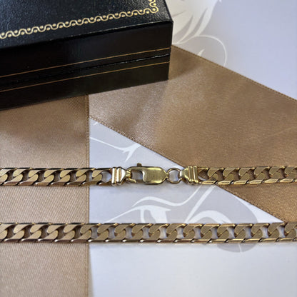9ct Gold Curb Chain Solid Gold– 24 Inch