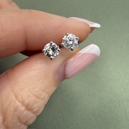 18ct White Gold Diamond Stud Earrings Natural Diamonds 0.66 carat