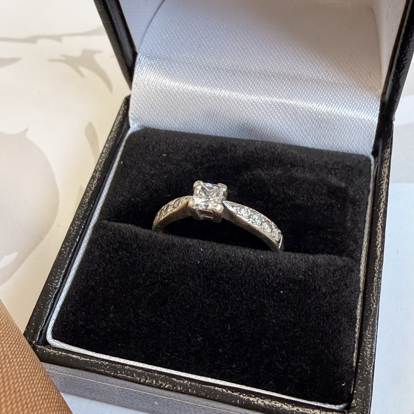 9ct White Gold Princess-Cut Diamond Ring
