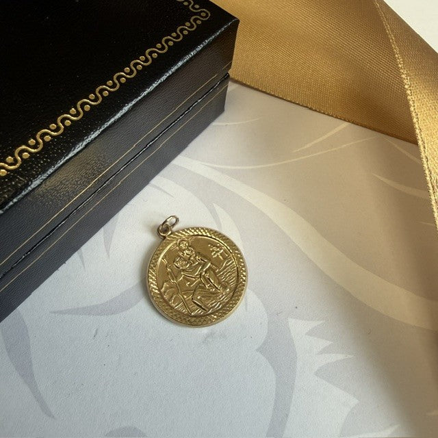 9ct Gold St Christopher Pendant Charm