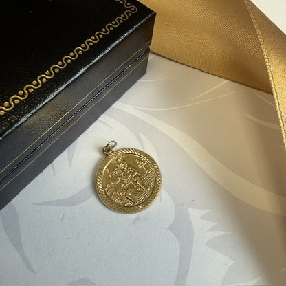 9ct Gold St Christopher Pendant Charm