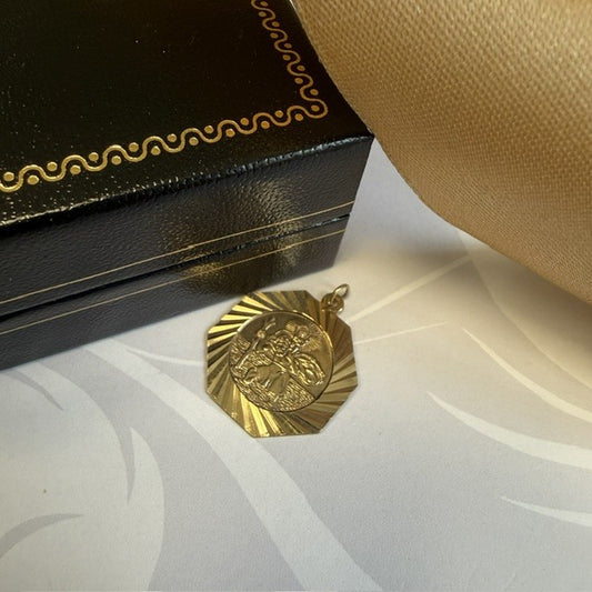 9ct Gold St Christopher Pendant Charm