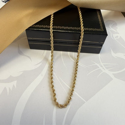 9ct Gold Rope Chain Solid Gold - 28 Inch