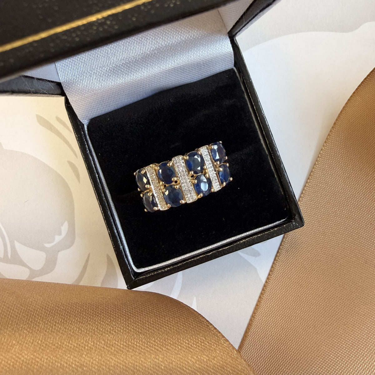 9ct Yellow Gold Blue Sapphire Dress Ring