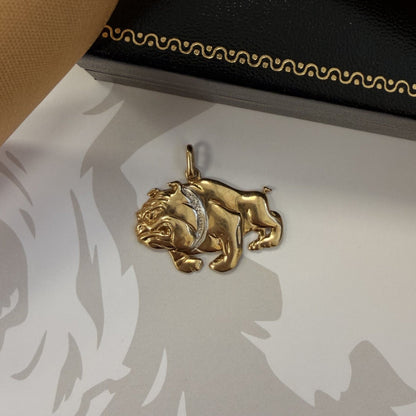 Vintage 9ct Yellow Gold Bulldog Pendant