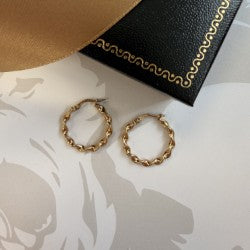 9ct Gold Twist Hoop Earrings