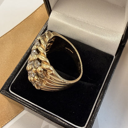 9ct Yellow Gold Cubic Zirconia Keeper Ring