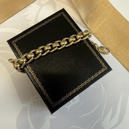 9ct Gold Rollerball Bracelet SOLID Man's Bracelet - 7.5 Inch