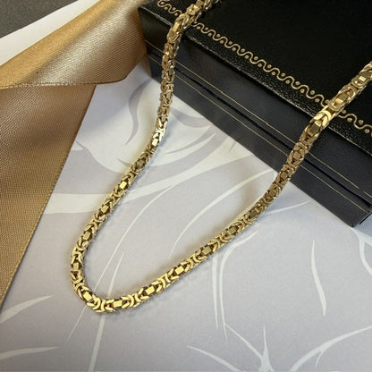 9ct Gold Byzantine Necklace Solid Gold Chain - 30 Inch