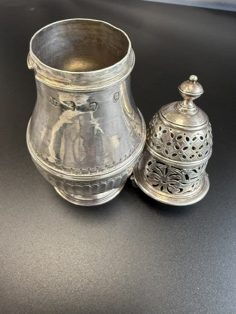 Rare Antique Queen Anne Britannia Silver Sugar Caster Charles Adam London 1707