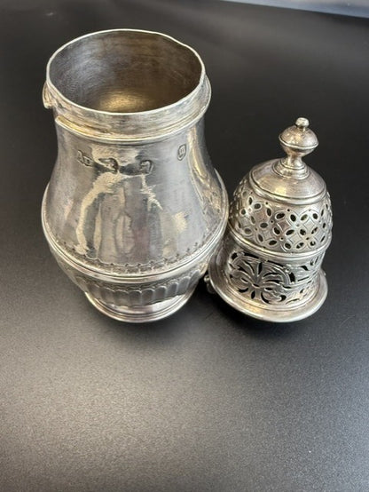 Rare Antique Queen Anne Britannia Silver Sugar Caster Charles Adam London 1707