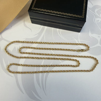 9ct Gold Rope Chain Solid Gold - 28 Inch