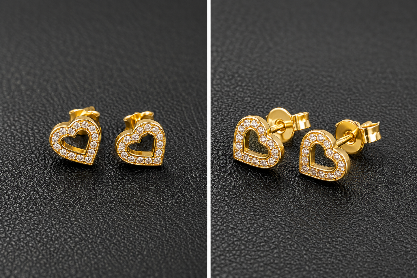 925 Sterling Silver Heart Stud Earrings