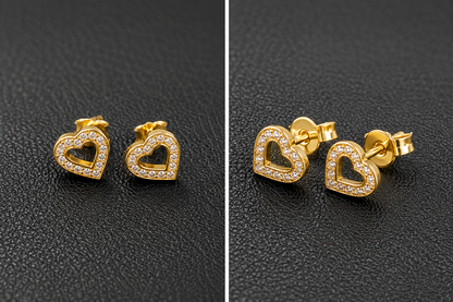925 Sterling Silver Heart Stud Earrings