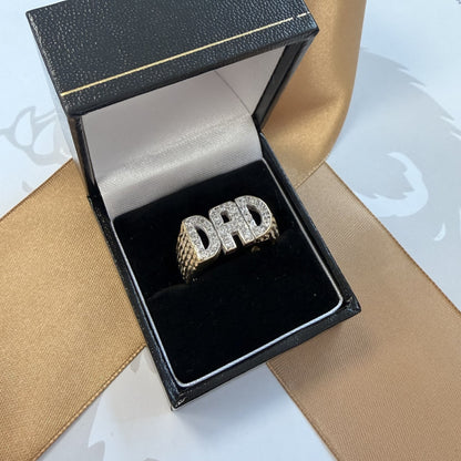 9ct Yellow Gold Diamond DAD Ring