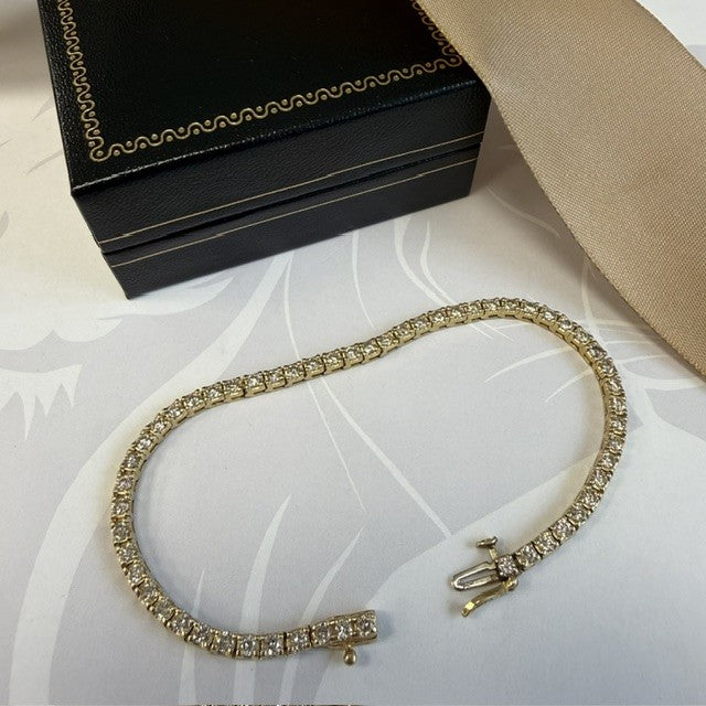 14ct Gold Tennis Bracelet 2.00ct Natural Diamond