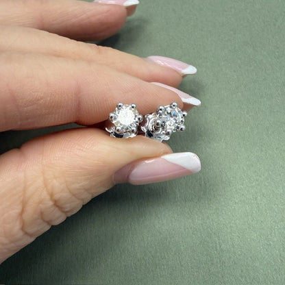 18ct Diamond Stud Earrings 18ct White Gold - Natural Diamond 1.00ct